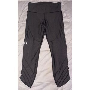 Under Armour HeatGear Women's Dark Gray Cropped Cutout Compression Leggings M